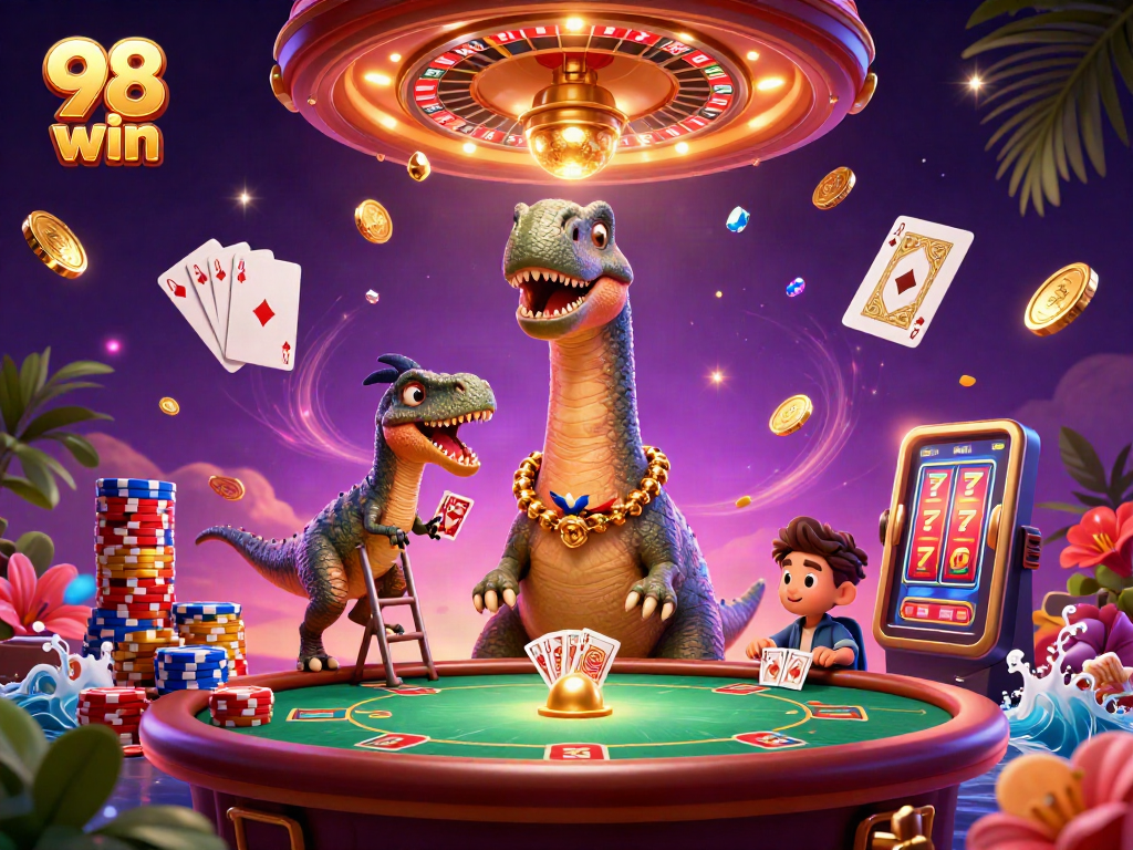 Experience thrilling games like 98 win with an exciting 3D casino scene rich in detail.