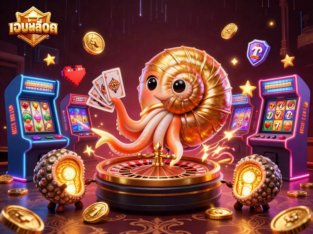 Spin the เว็บสล็อต reels with a vibrant 3D ancient nautilus roulette and glowing ammonites.