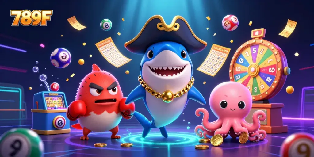 Engage in thrilling wins with 789F's vibrant casino adventure featuring colorful games and lucky symbols.