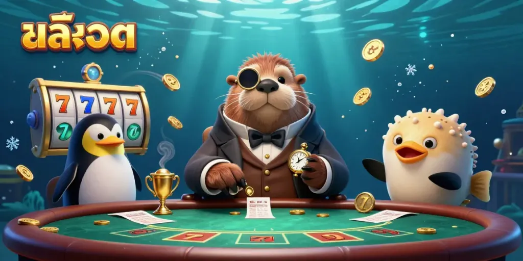 การเล่นเกม สล็อต ใต้ทะเลกับวาฬและปลาฉลามในตารางโป๊กเกอร์