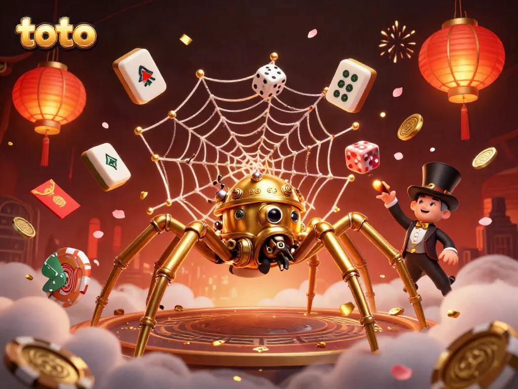 Engaging illustration featuring the steampunk golden spider and a Victorian gentleman, highlighting the world of toto gaming.