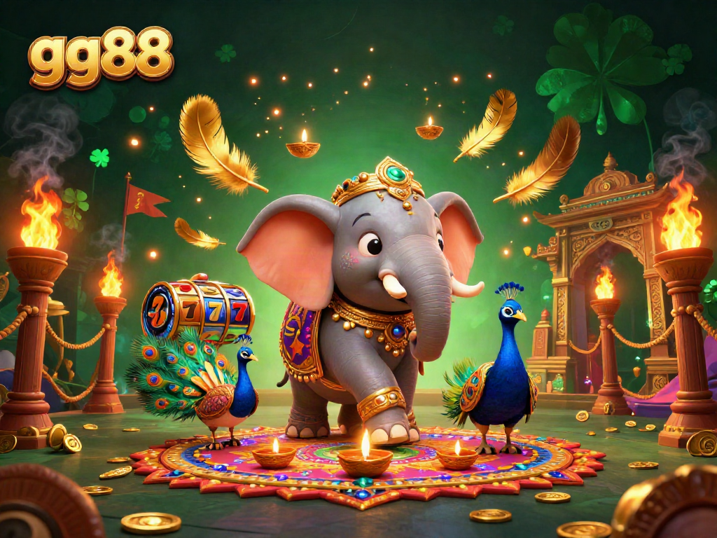 Experience winning with gg88 in this vibrant, dynamic casino-themed 3D illustration.