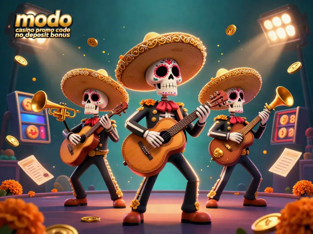 Claim your modo casino promo code no deposit bonus with vibrant gaming visuals filled with slots and coins.