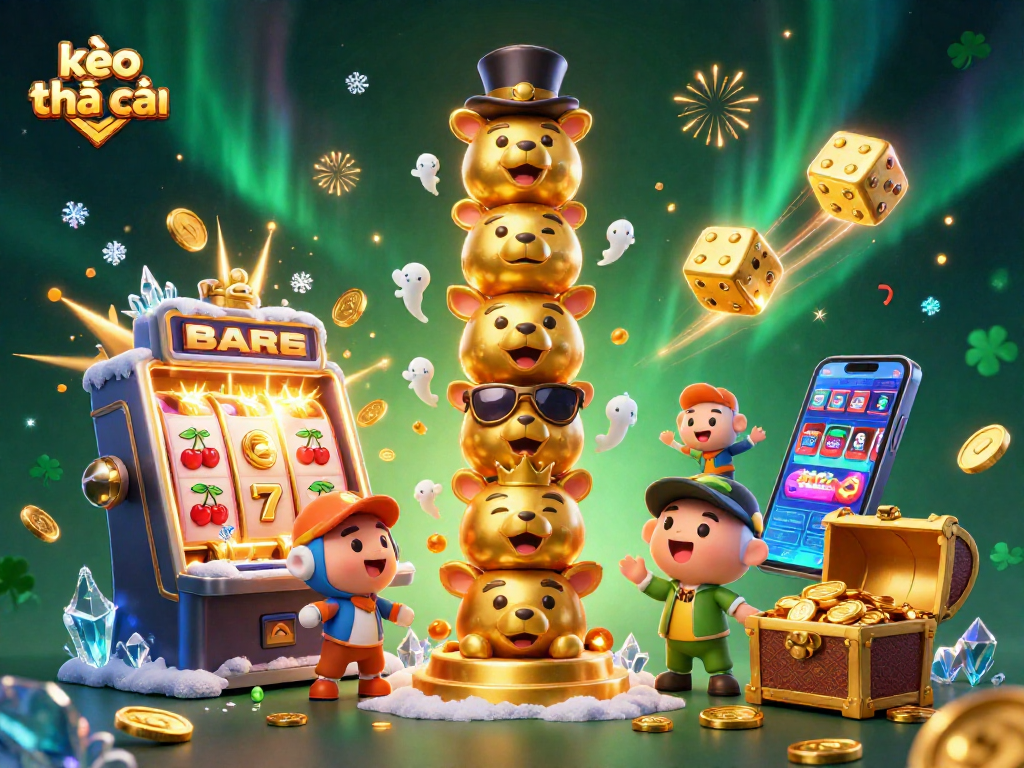 Engage with exciting kèo nhà cái experiences through a colorful and dynamic casino illustration.