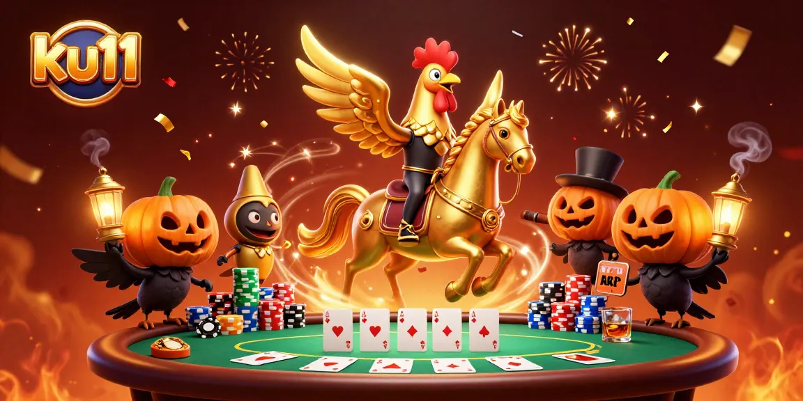 Engage with ku11 gambling excitement in a vibrant casino scene with lively characters and dynamic game elements.
