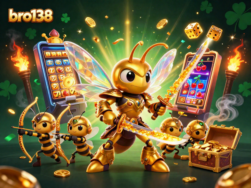 Experience the thrill of bro138 with a dazzling casino scene featuring epic jackpots and vibrant characters.