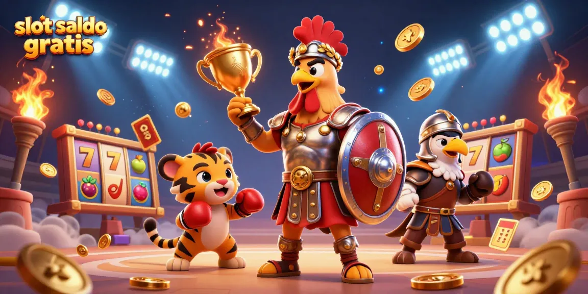 Experience the excitement of slot saldo gratis with dynamic 3D illustrations showcasing vibrant casino elements.