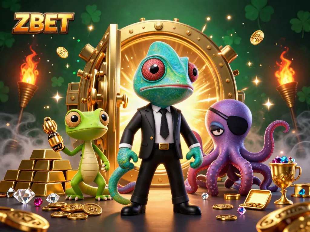 Experience the thrilling ZBET adventure with dynamic characters in an exciting casino scene.