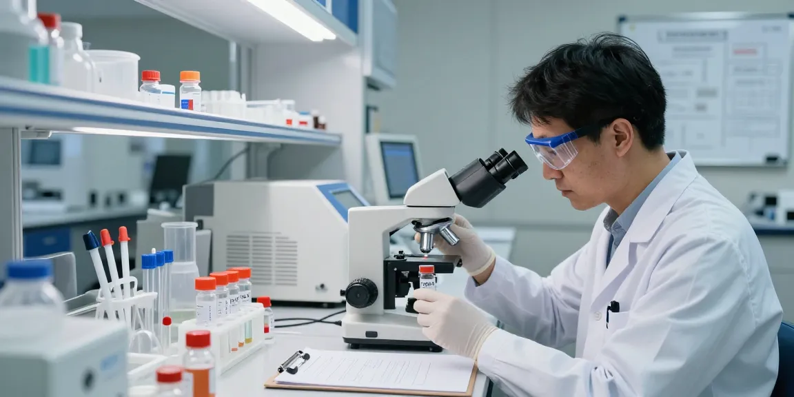 Scientist analyzing TESA/IPA blend in a professional laboratory