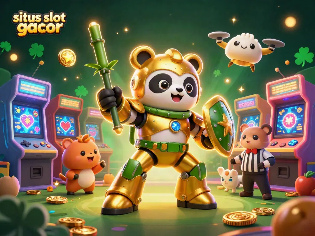 Spin for exciting wins at situs slot gacor with a vibrant 3D gaming scene and lively atmosphere.