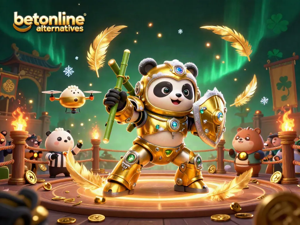 Engage in thrilling action with betonline alternatives as colorful casino characters battle in an exciting arena.