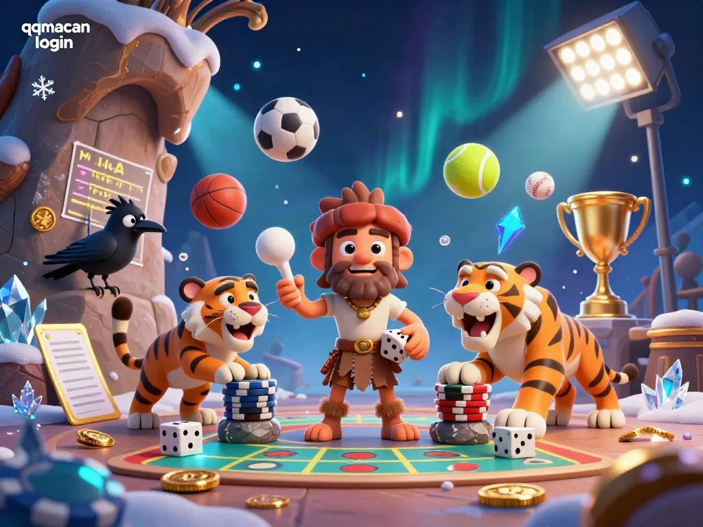 Engage with the qqmacan login casino, featuring lively prehistoric characters and dynamic game elements.