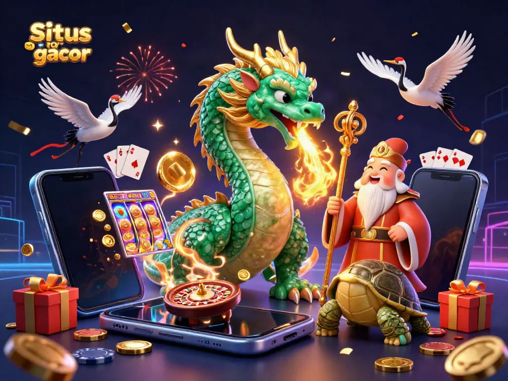 Engage with the Situs slot gacor experience as a jade dragon and wise turtle sage illuminate the gaming realm.
