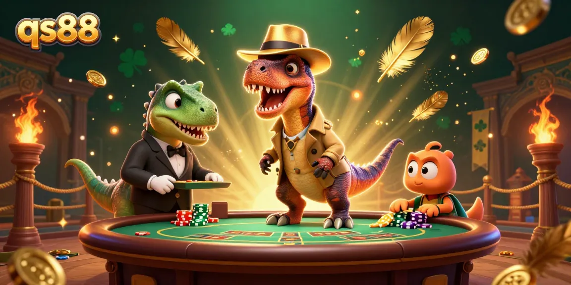 Experience the excitement of qs88 with a velociraptor card counter at a dynamic blackjack table.