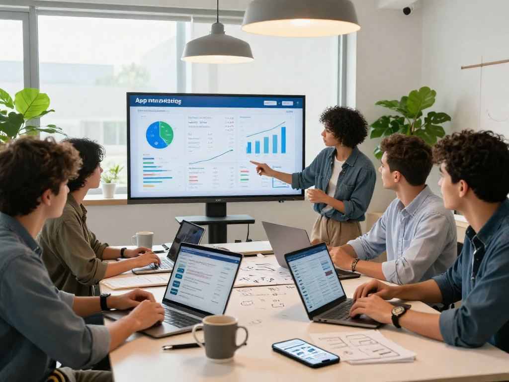 Buy android installs strategies discussed by a team in a modern workspace.