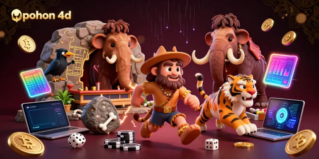 Engage in the dynamic casino fun of pohon 4d with cavemen and gaming treasures.