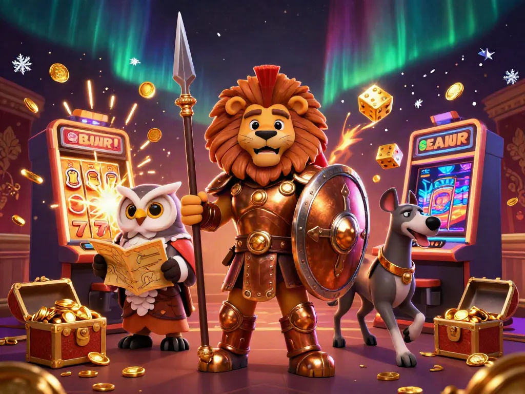 Experience J77's vibrant gaming world with a jackpot explosion of coins and dynamic casino elements.