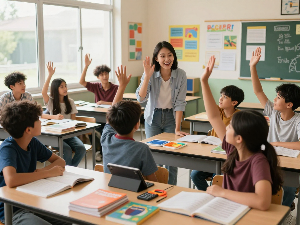Students engaged in tuition classes near me in a bright classroom.