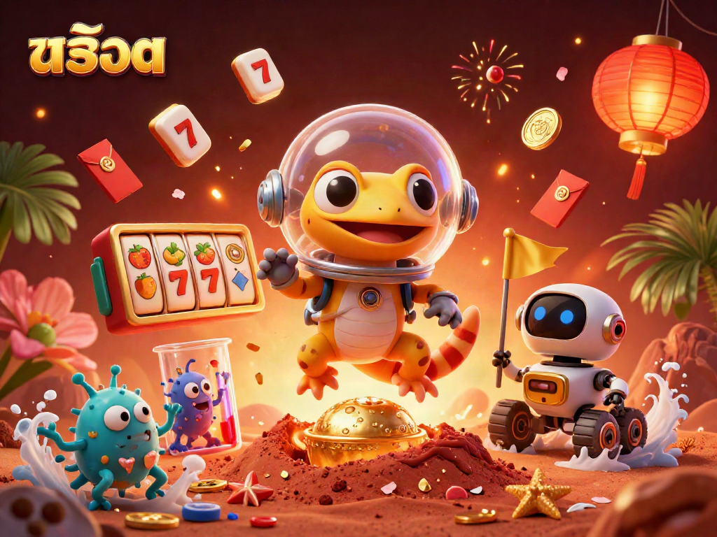 Spin the slots with สล็อต while a Martian gecko discovers a golden casino on Mars.