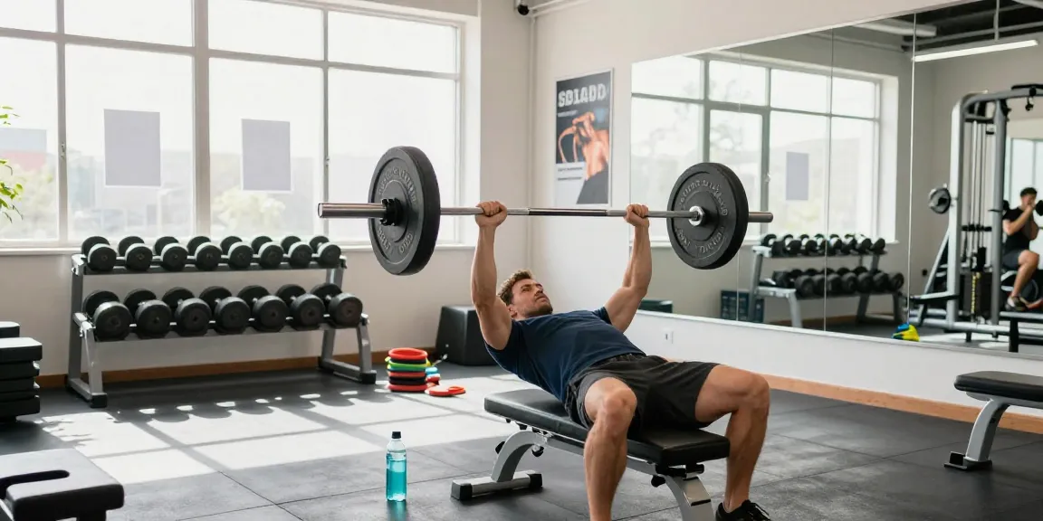 GHRP-2 benefits illustrated through a male athlete training in a modern gym.