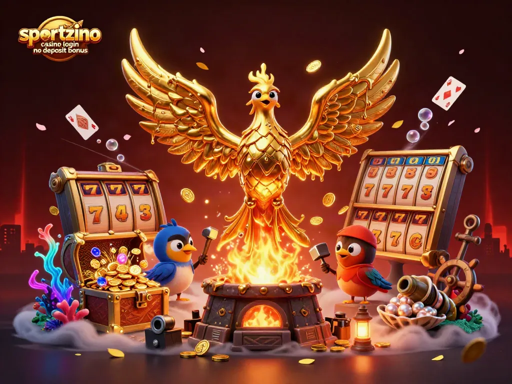 Engage with the action at Sportzino casino login no deposit bonus, featuring a molten phoenix and dazzling bonuses.
