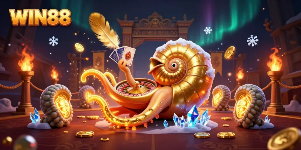 Experience thrilling gameplay at WIN88 with a vibrant 3D casino scene full of action and excitement.