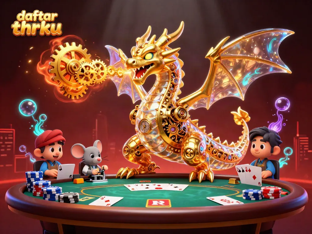 Engage with daftar thrku as the golden dragon unleashes gears in an exciting casino scene