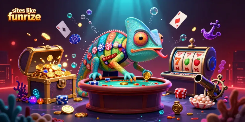 Play exciting games like slots at sites like Funrize with vibrant chameleon and immersive underwater action.