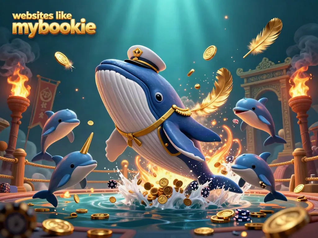 Experience thrilling action with websites like mybookie featuring a whale, narwhal, and playful dolphins.