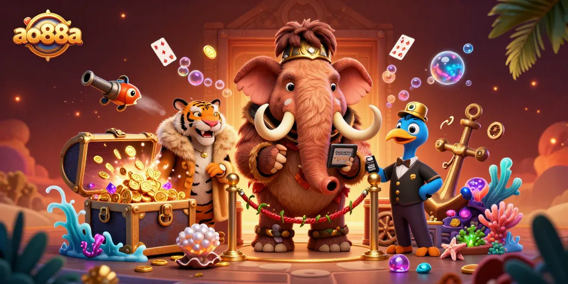 Celebrate wins with ao88a at a vibrant casino scene featuring unique characters and dynamic game elements.