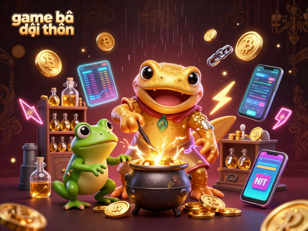 Engage in game bài đổi thưởng with a 3D illustration of an alchemist turning metals into gold.